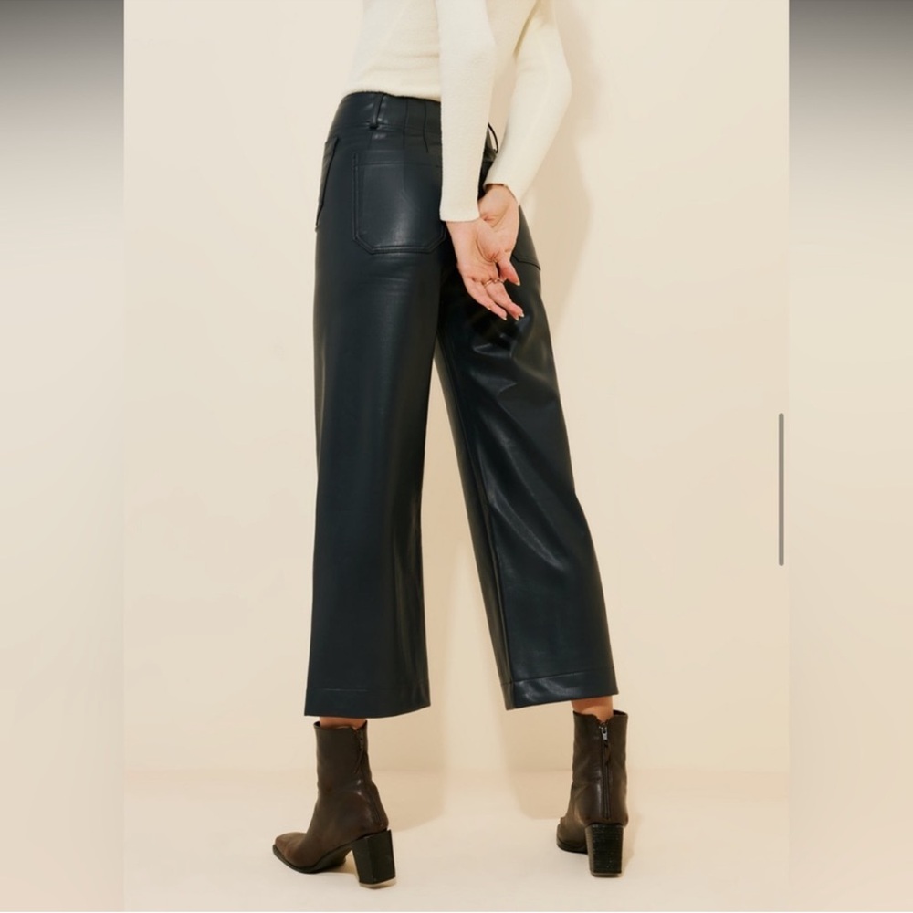 Anthropologie Black Faux Leather Pants
